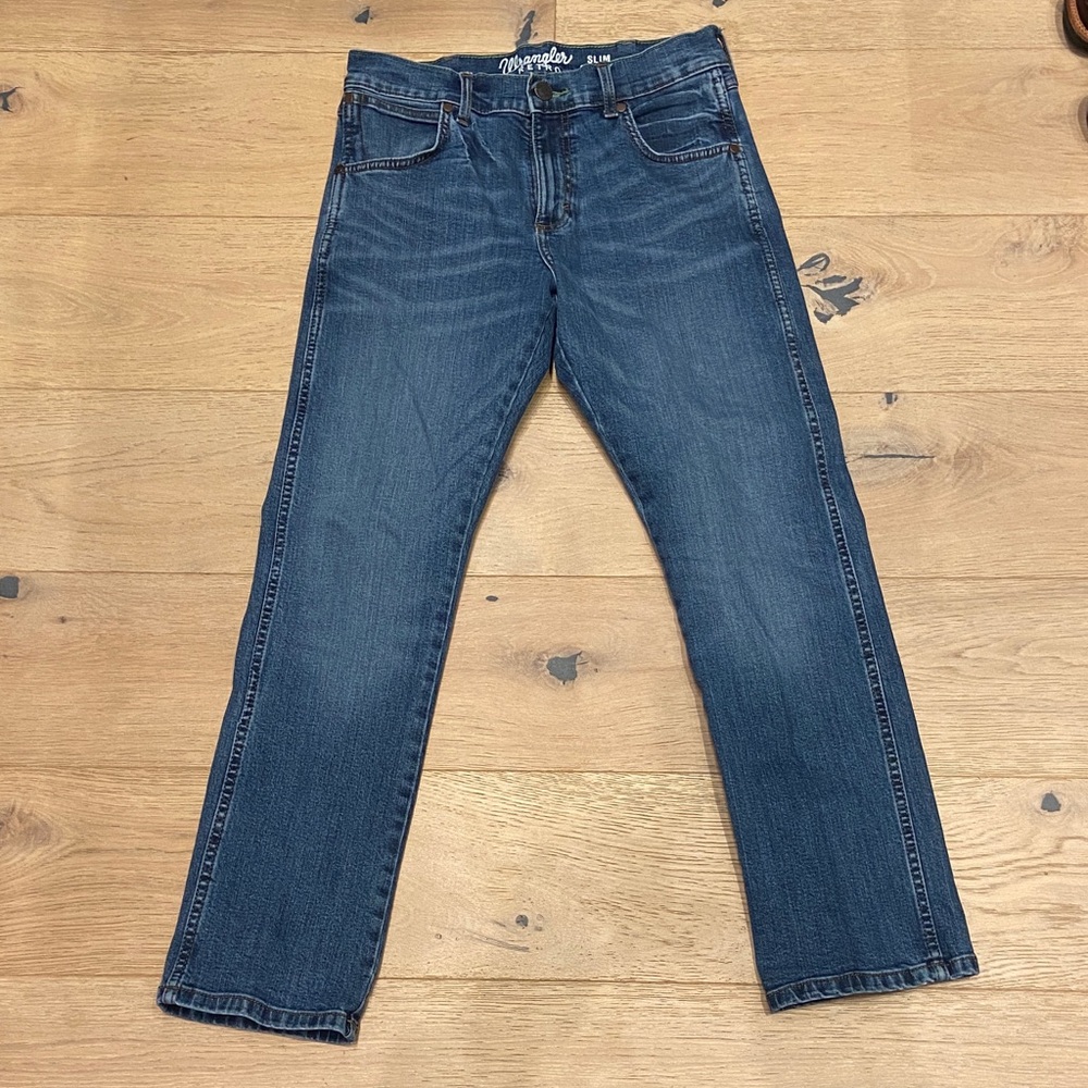 Wrangler Men's Dark Blue Straight Jeans